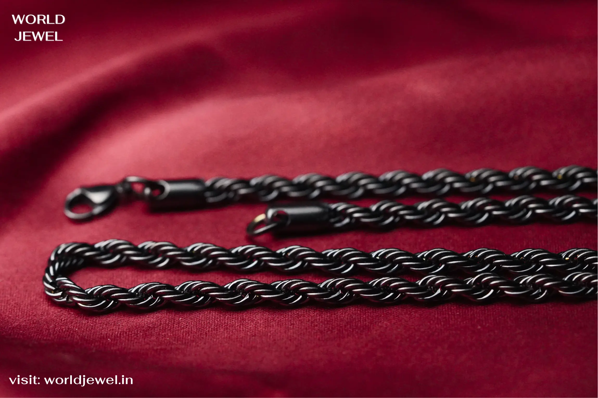 Rope chain | Stainless Steel chain for men's | 24inch | Anti-Tarnish. - worldjewel.in