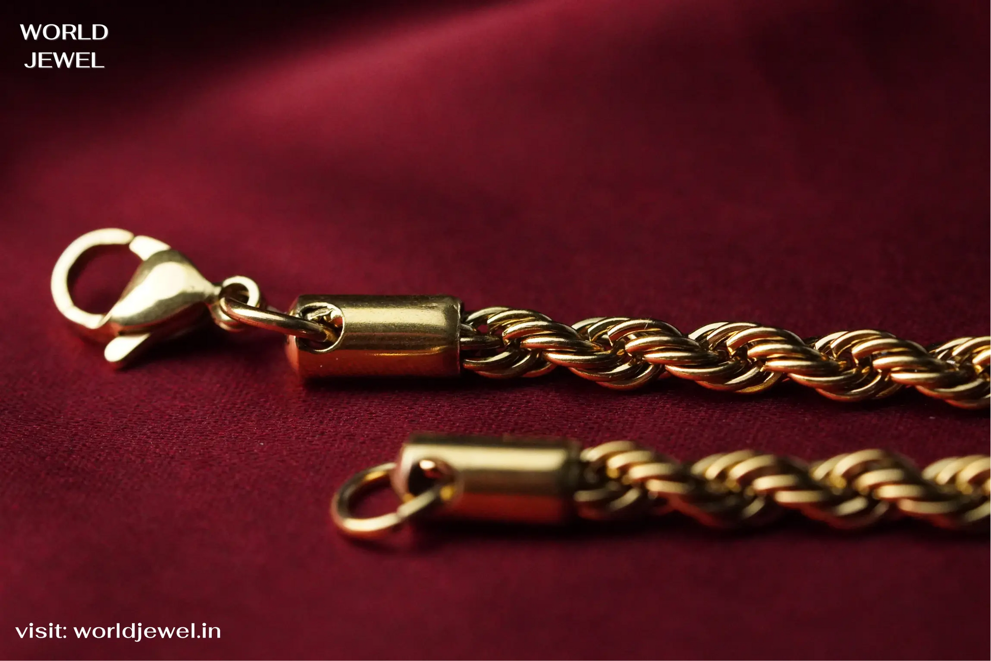 Rope chain | Stainless Steel chain for men's | 24inch | Anti-Tarnish. - worldjewel.in