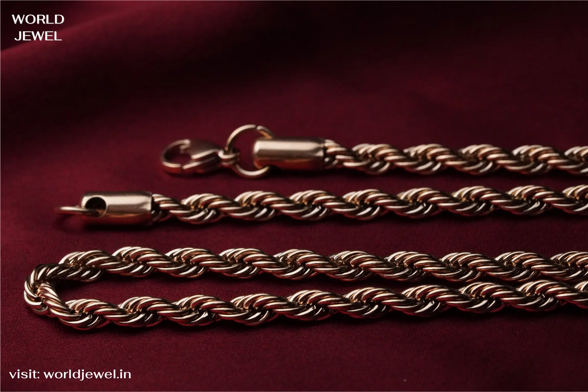 Rope chain | Stainless Steel chain for men's | 24inch | Anti-Tarnish. - worldjewel.in