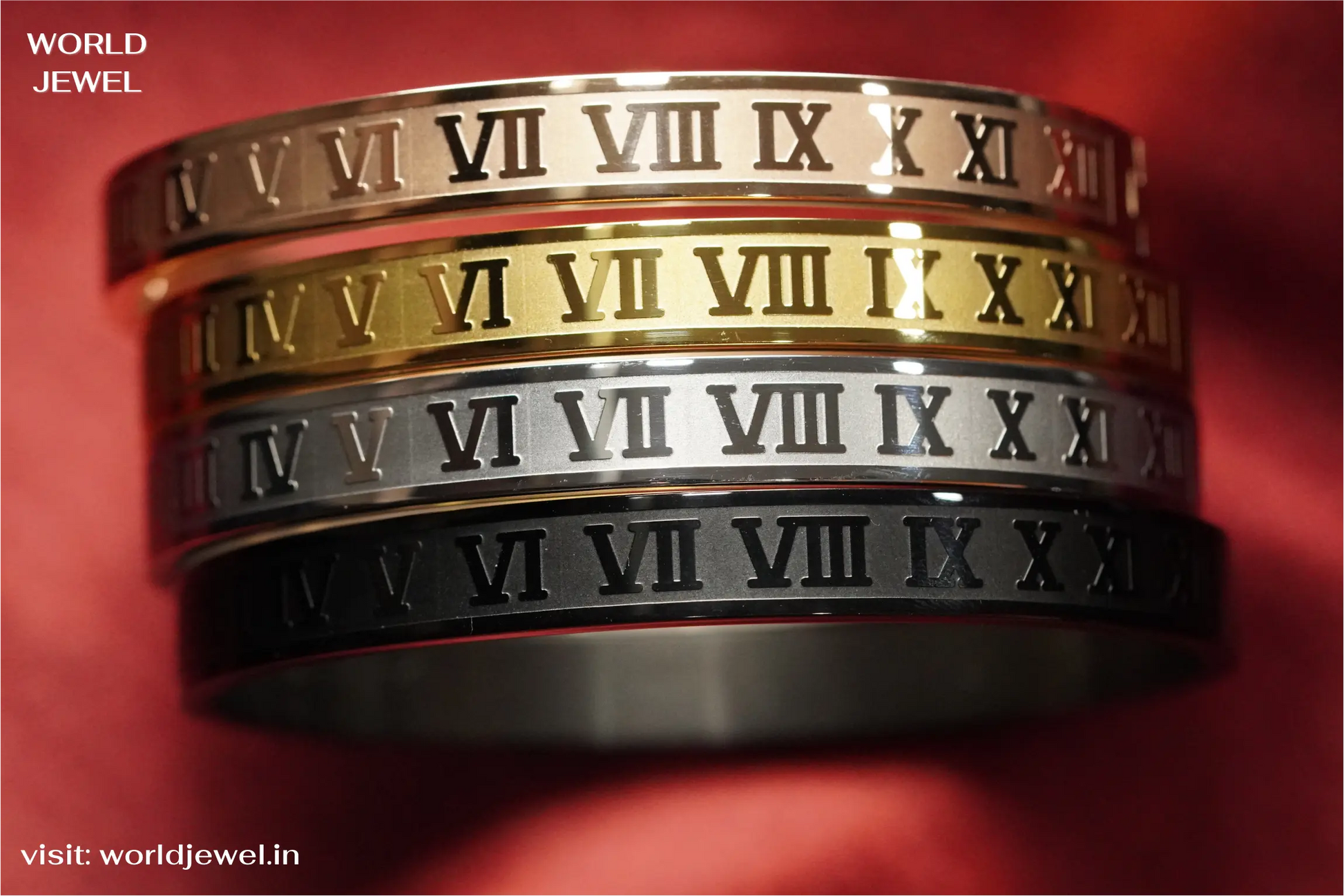 Roman Numeral kada | Stainless Steel bracelet for men's | Anti-Tarnish - worldjewel.in