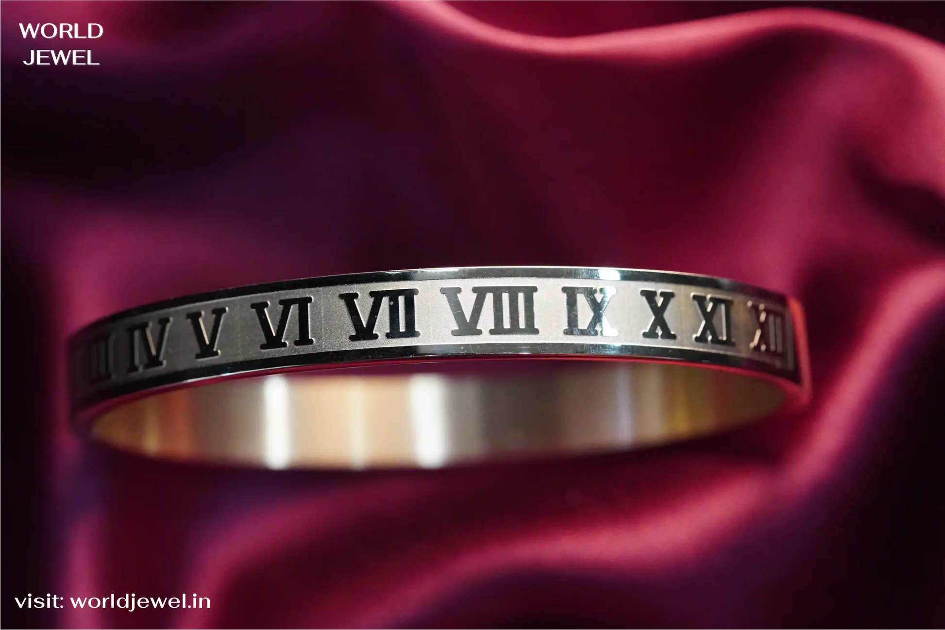 Roman Numeral kada | Stainless Steel bracelet for men's | Anti-Tarnish - worldjewel.in