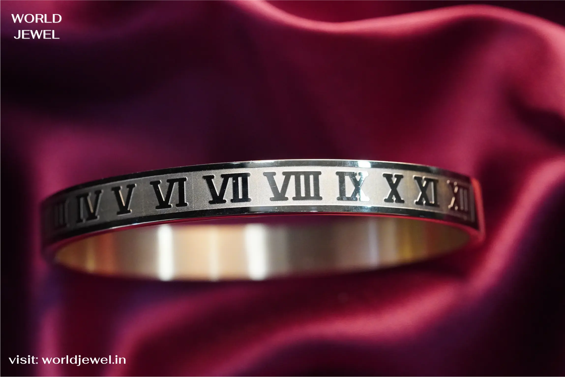 Roman Numeral kada | Stainless Steel bracelet for men's | Anti-Tarnish - worldjewel.in