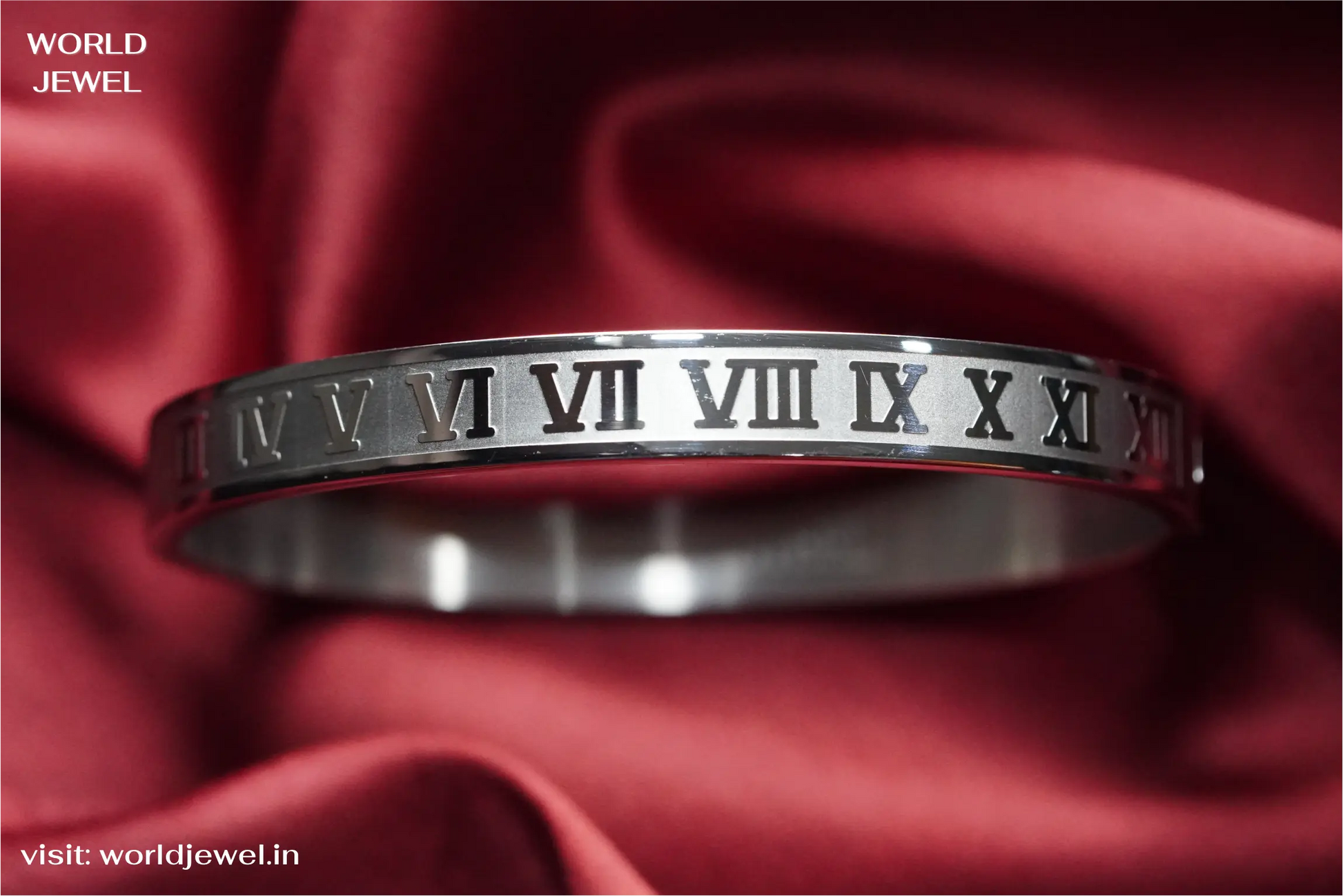Roman Numeral kada | Stainless Steel bracelet for men's | Anti-Tarnish - worldjewel.in